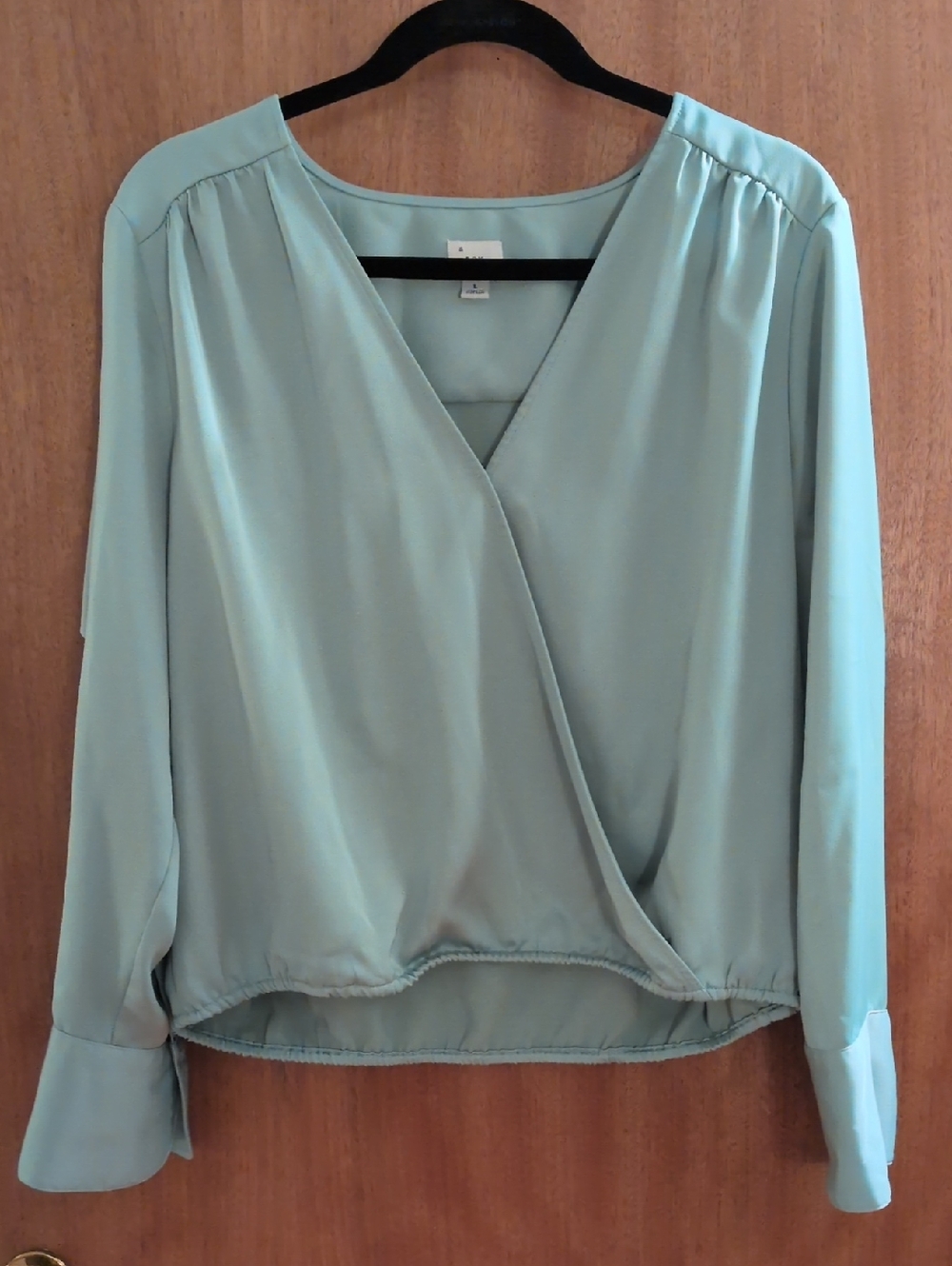 a new day Sage Green Wrap Front Long-Sleeve